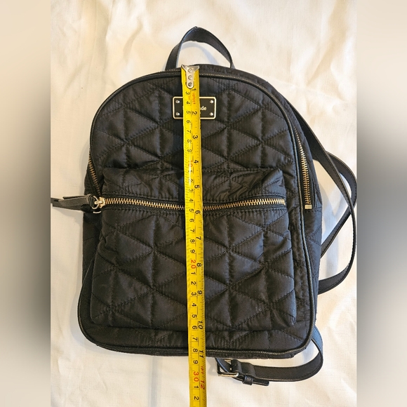 Kate Spade New York Black Quilted Nylon Backpack Gold Hardware - Picture 9 of 10